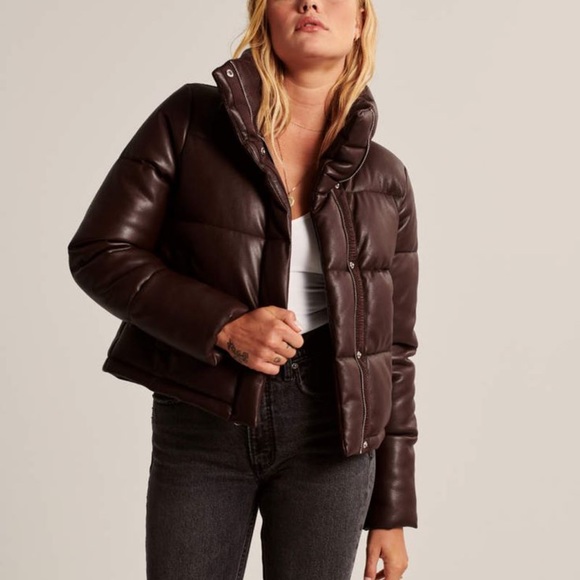 Abercrombie & Fitch Vegan Leather Puffer - Picture 6 of 6